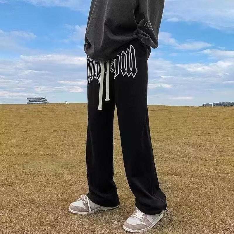 Letter Print Straight Joggers