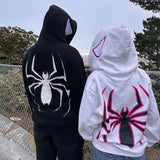 Y2k Emo Women Streetwear Hoodie Spider Punk Zip Up Hoodies Graphic Oversized Sweatshirt Gothic Harajuku Kpop Alt Men Clothes