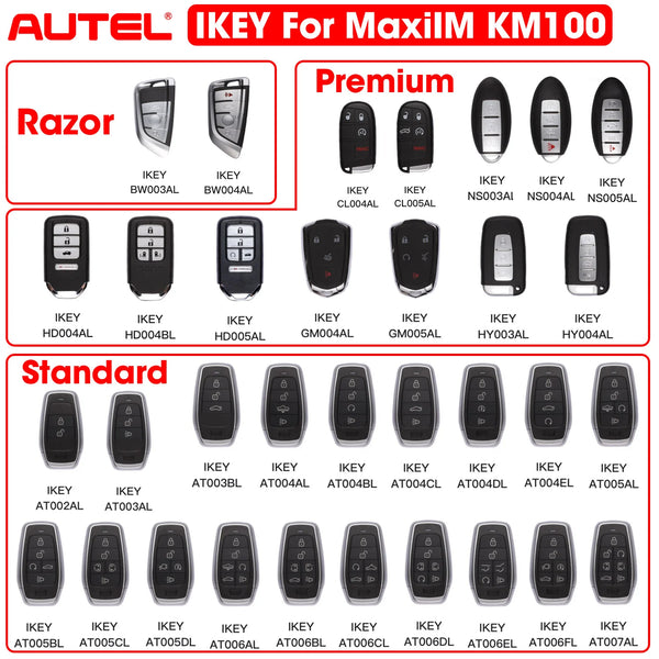 AUTEL IKEYBW003/4AL HD004/05BL NS004/05AL HY003/04AL AT003BL/04CL Universal Remote Smart Key for MaxiIM KM100 IM508 Programmer