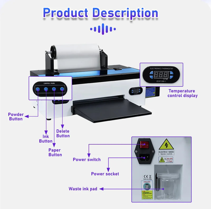 A3 DTF Printer impresora dtf A3 For Epson R1390 DTF Transfer Printer for jeans hoodie T shirt printing machine with roll Feeder