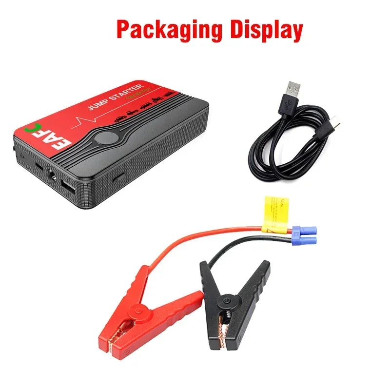 Car Jump Starter Battery Charger Portable 12V 600A Engine Starting Device Petrol Diesel Emergency Booster with LED Lighting