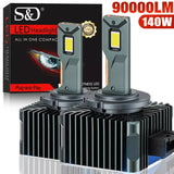 90000LM D3S LED D1S D2S D4S D5S D8S Led 140W Headlights HID D1R D2R D3R D4R D5R D8R Bulb Canbus Car Light Auto 6000K 12V 24V