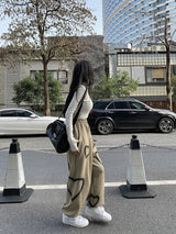 Y2K Style Women Cargo Pants Loose Low Waist Sweatpants Hip Hop Oversize Pants Harajuku Fashion Vintage Casual Wide Leg Trousers