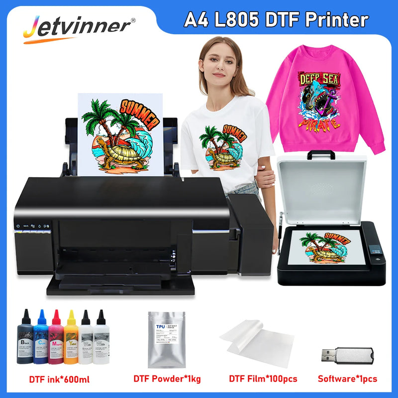 L805 DTF Printer T shirt Printing Machine Direct to Film Transfer Printer A4 impresora dtf For all Fabric Print A4  DTF Printer