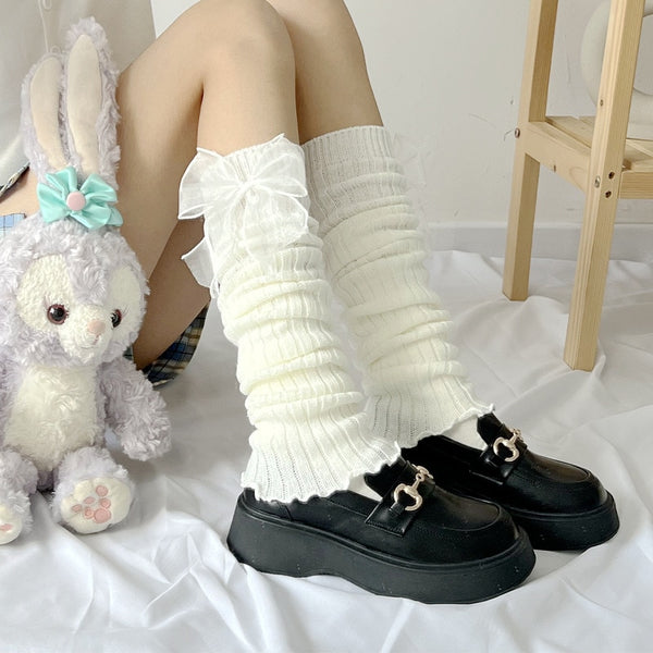 Japanese Lolita Bow Tie Leg Warmers