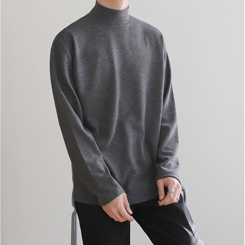 Casual Velvet Turtleneck Men Loose Sweater